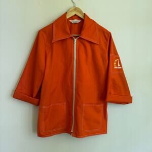 60's 70's Vintage Orange Koret of California Orange Sailboat Jacket Size 8